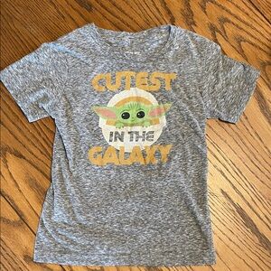 Star Wars Gray T-Shirt - Cutest in the Galaxy Baby Yoda. kids size 5